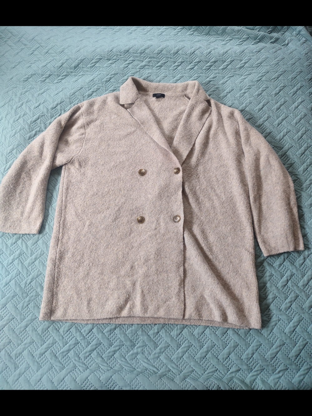 J. Crew Heathered Light Gray Knit Cardigan